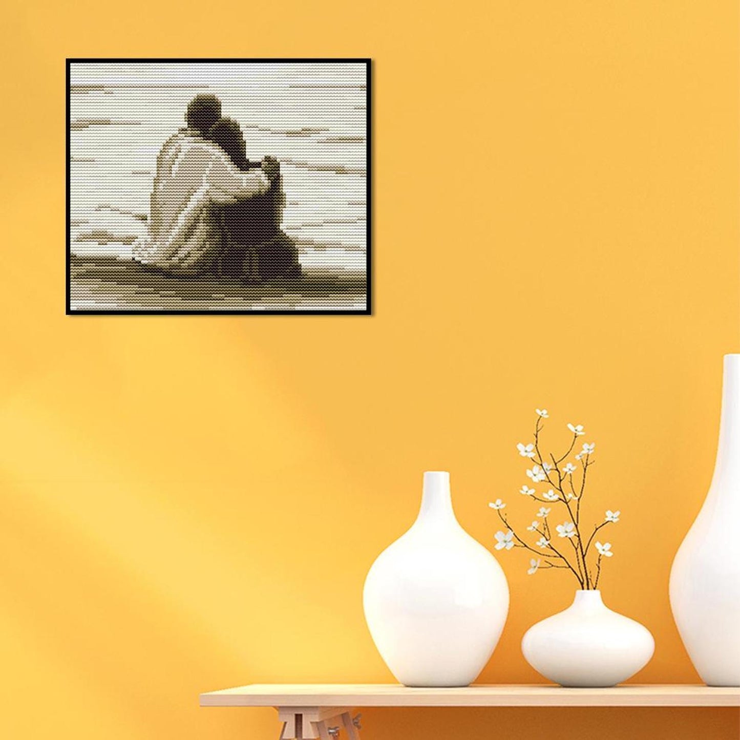 Lovers By The Sea - Full 14CT Counted Cross Stitch 22x19CM - Joy Sunday