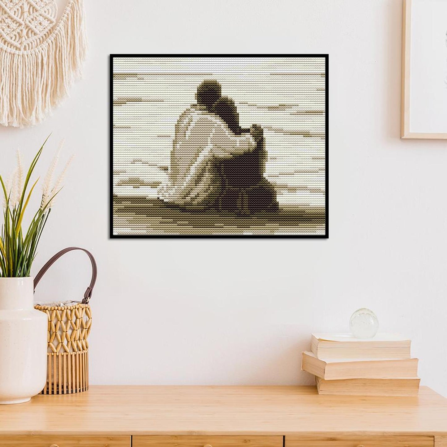Lovers By The Sea - Full 14CT Counted Cross Stitch 22x19CM - Joy Sunday