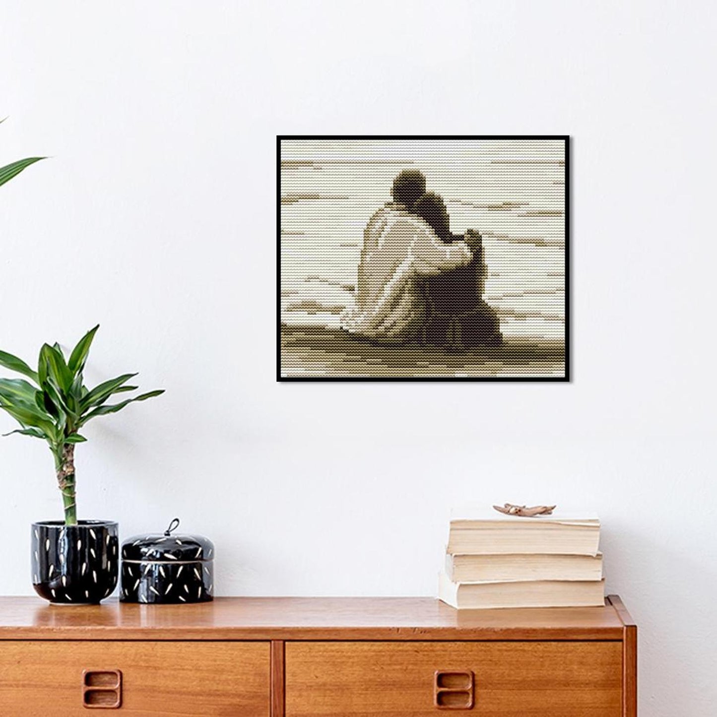 Lovers By The Sea - Full 14CT Counted Cross Stitch 22x19CM - Joy Sunday