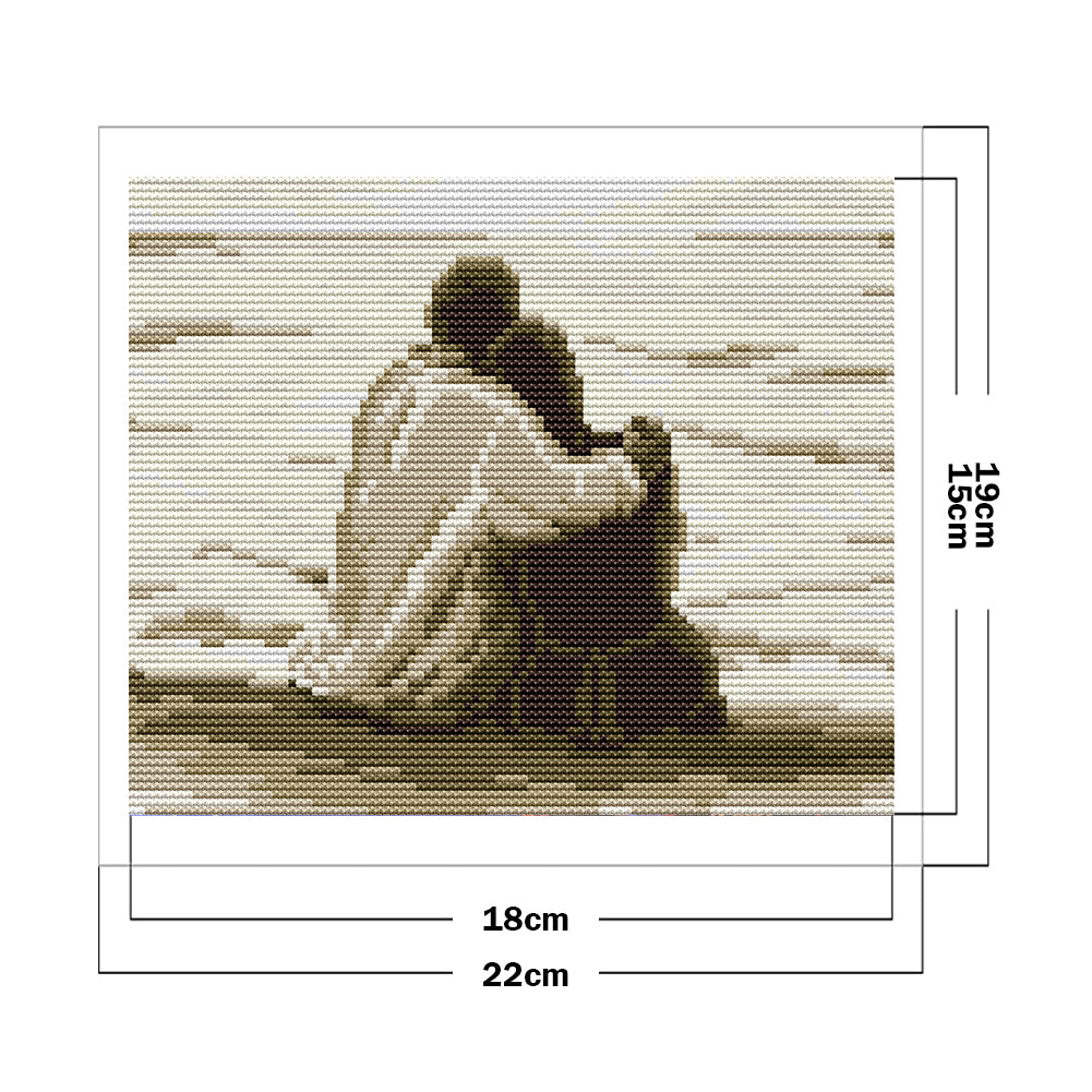 Lovers By The Sea - Full 14CT Counted Cross Stitch 22x19CM - Joy Sunday