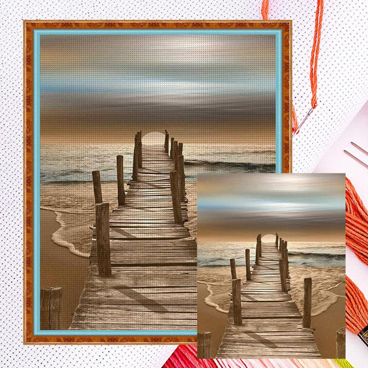 Lake - Full 11CT Counted Cross Stitch 36x46CM - Diy