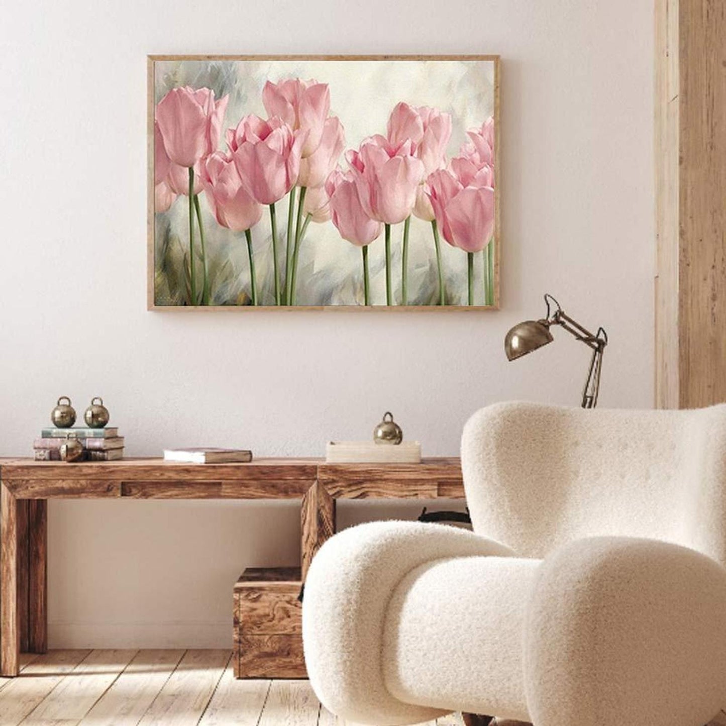 Pink Roses - Full 11CT Counted Cross Stitch 35x50CM - Diy