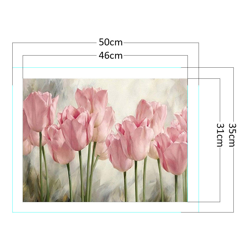 Pink Roses - Full 11CT Counted Cross Stitch 35x50CM - Diy