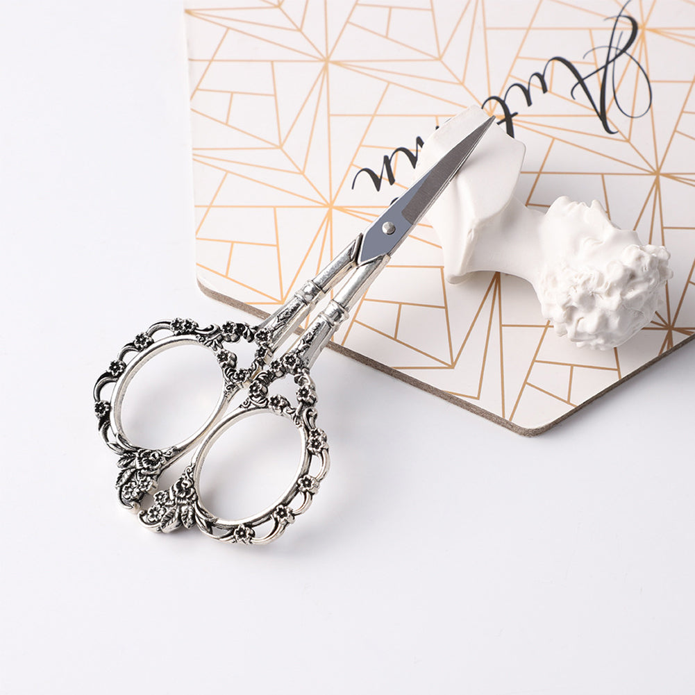 Retro Stainless Steel Tailor Cross Stitch Scissor Sewing Cutter Silver5.4x11.5CM