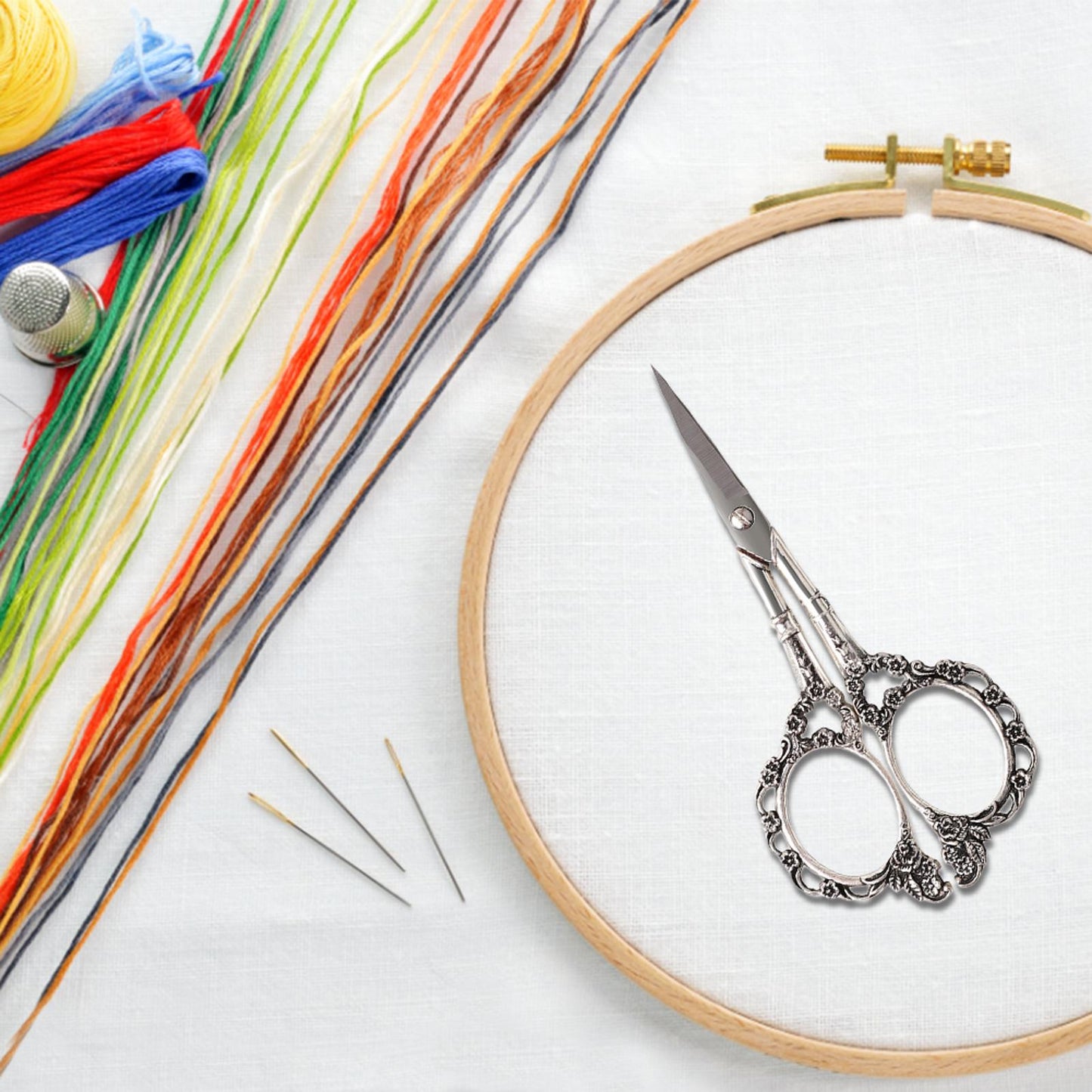 Retro Stainless Steel Tailor Cross Stitch Scissor Sewing Cutter Silver5.4x11.5CM