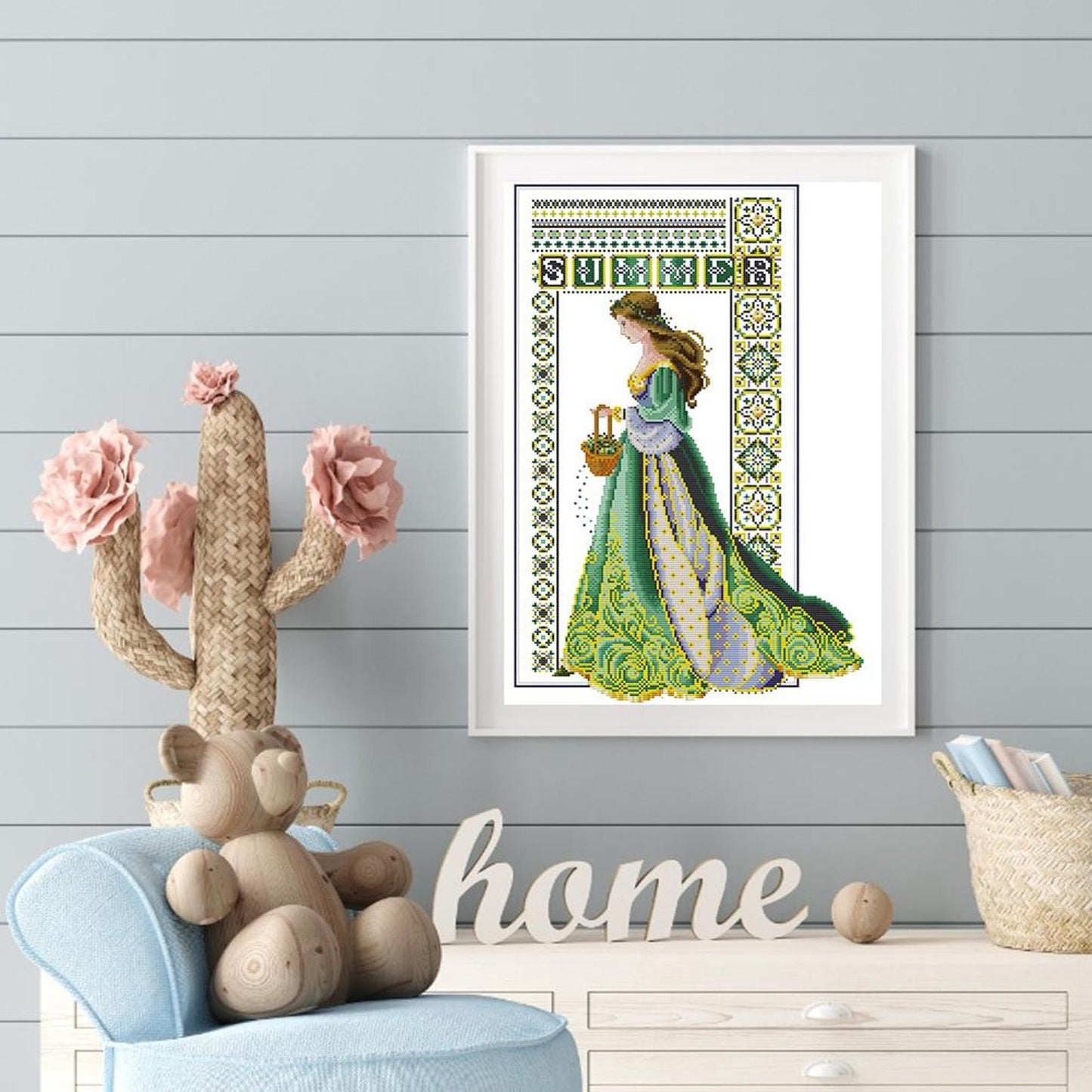 Summer Angel - Partial 14CT Counted Cross Stitch 36x52CM - Joy Sunday Backstitch