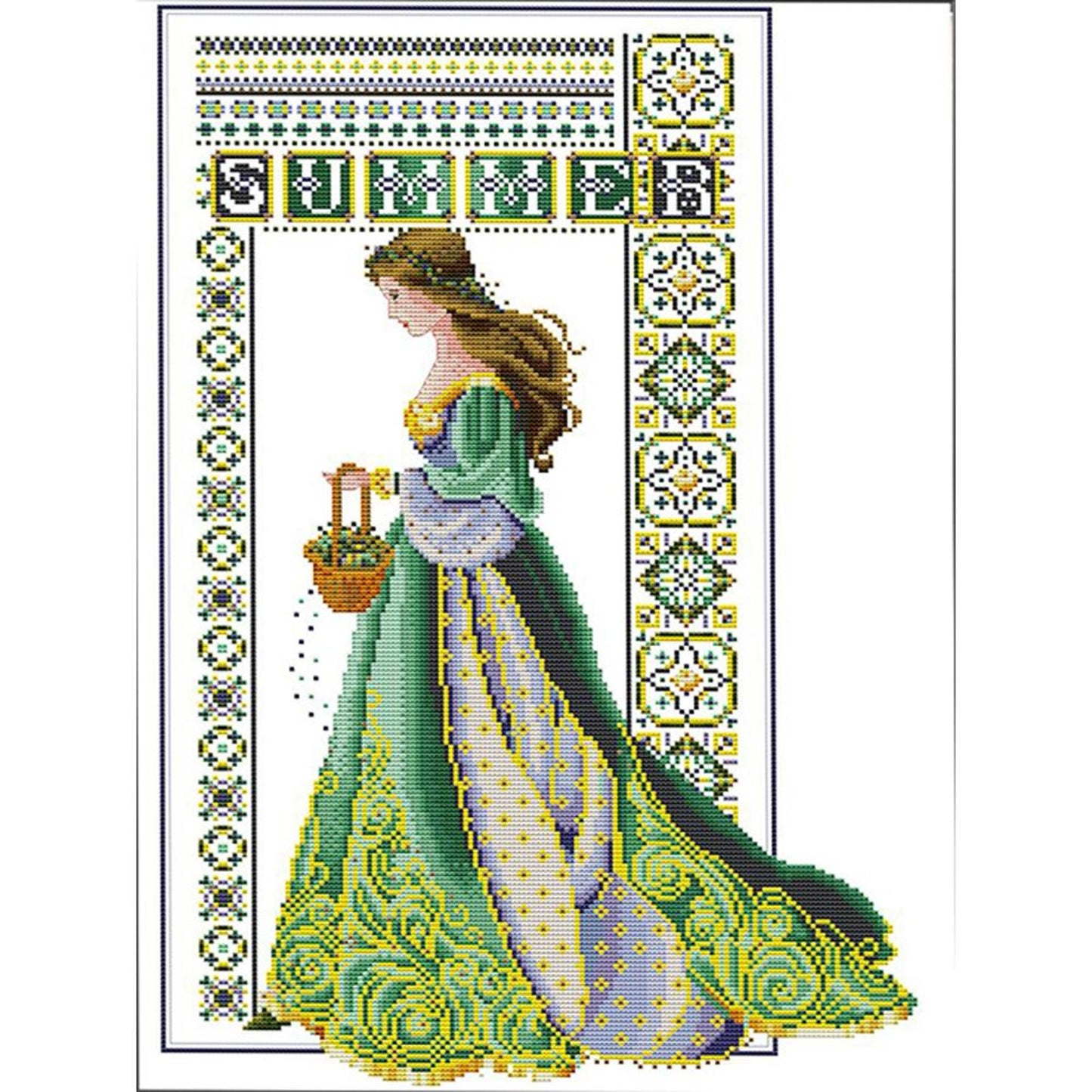 Summer Angel - Partial 14CT Counted Cross Stitch 36x52CM - Joy Sunday Backstitch