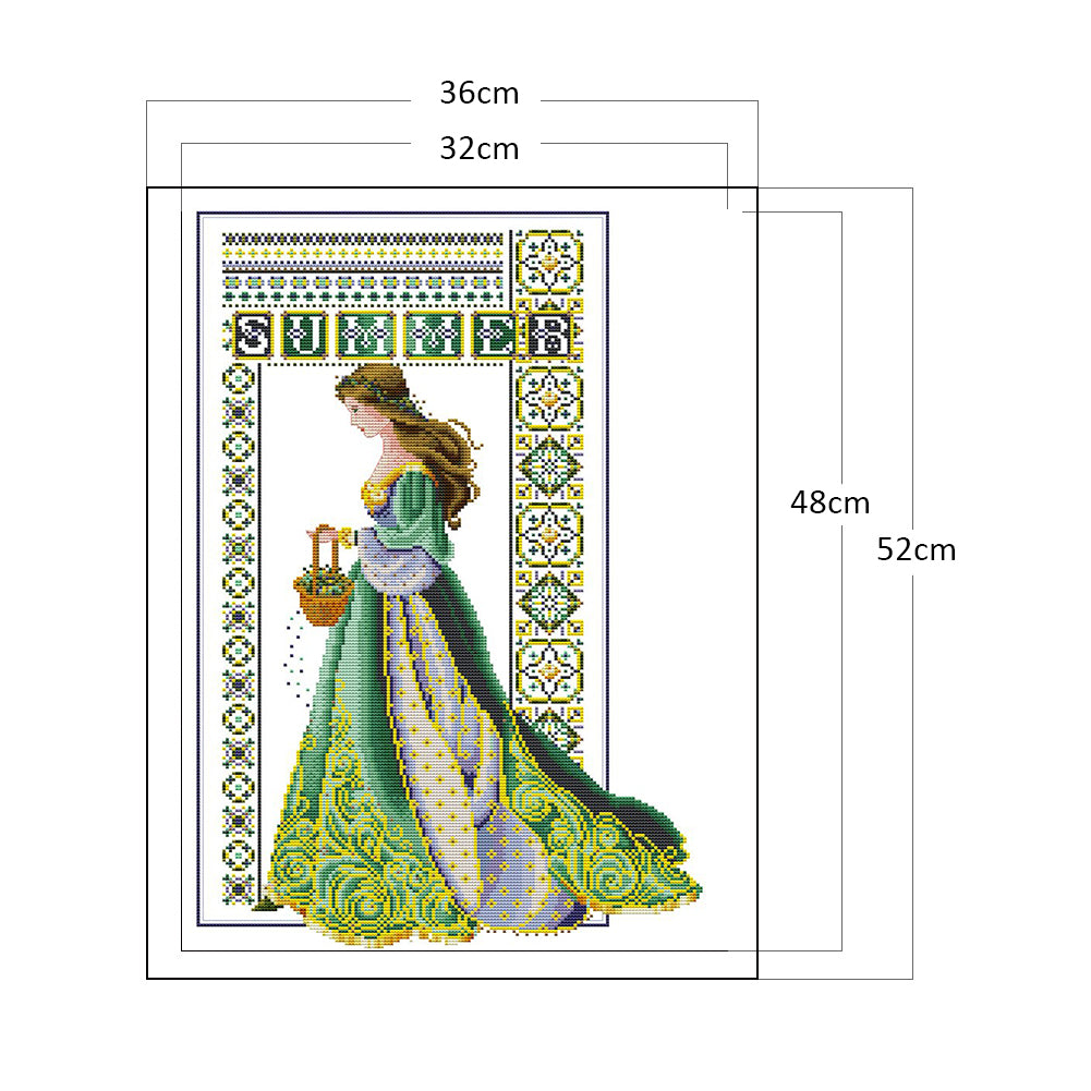 Summer Angel - Partial 14CT Counted Cross Stitch 36x52CM - Joy Sunday Backstitch