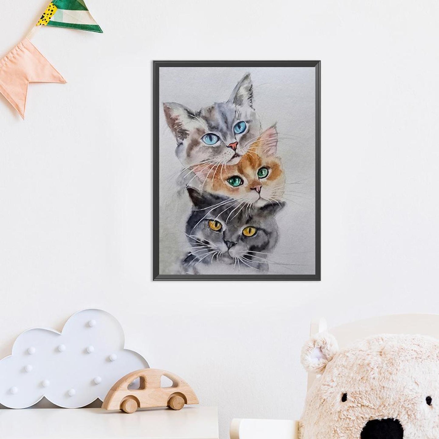 Three Cats - Full 11CT Counted Cross Stitch 30x40CM - Band