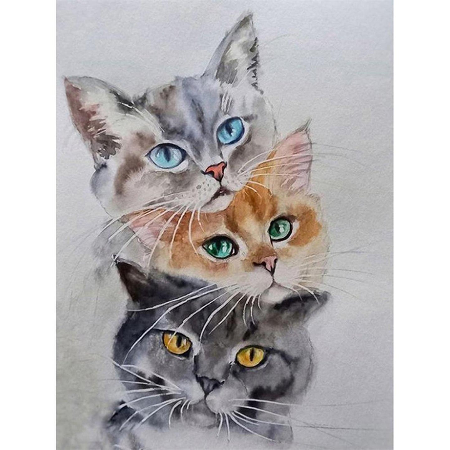 Three Cats - Full 11CT Counted Cross Stitch 30x40CM - Band