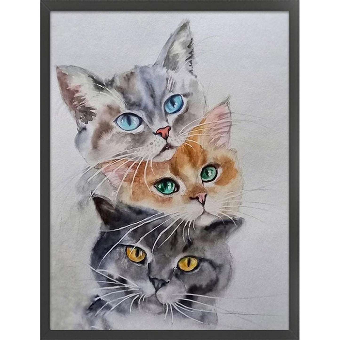 Three Cats - Full 11CT Counted Cross Stitch 30x40CM - Band