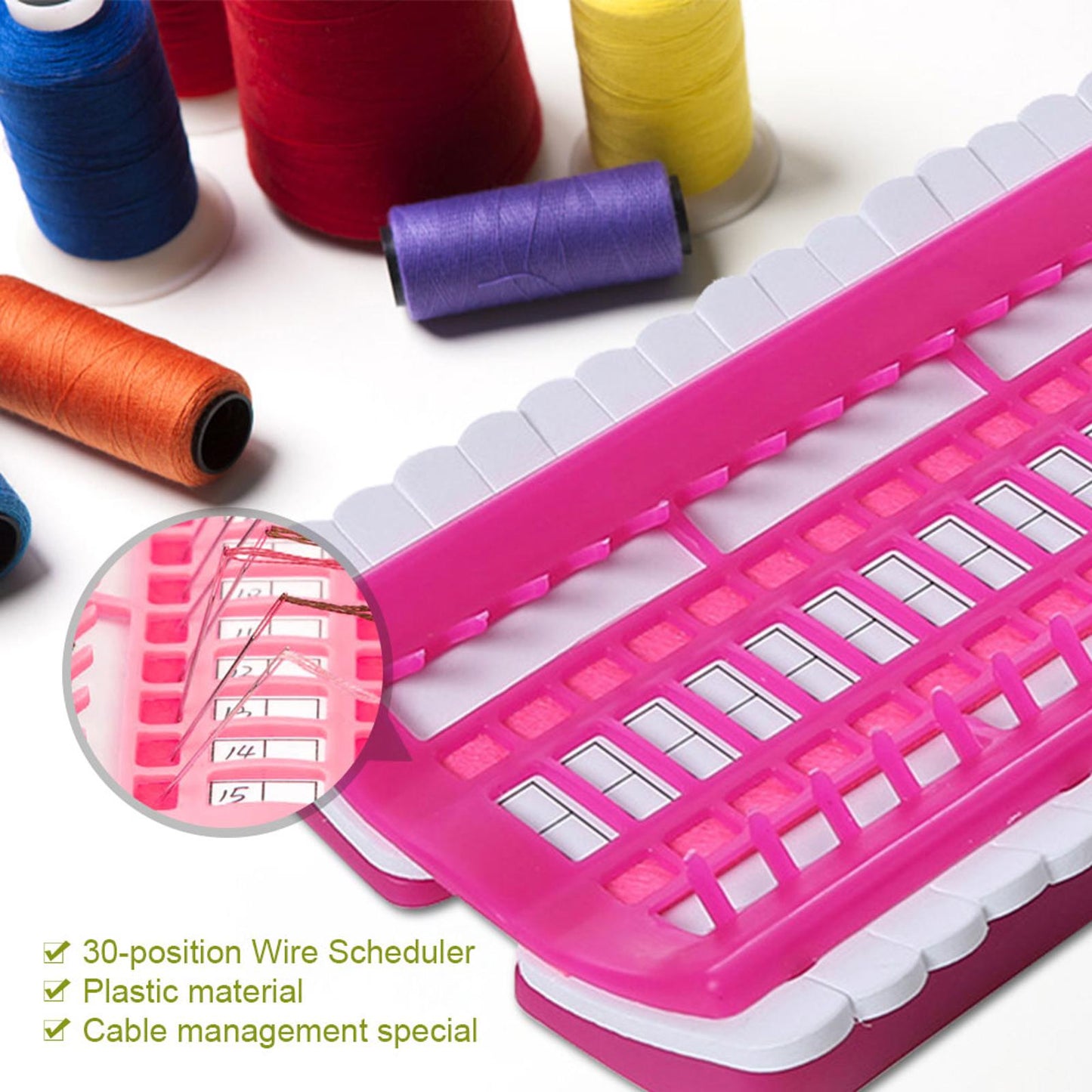Cross Stitch Row Line Tools 30-Bit Embroidery Thread Organizer Rose 17.5x11CM