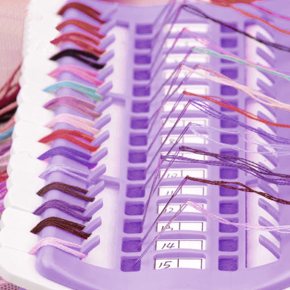 Cross Stitch Row Line Tools 30-Bit Embroidery Thread Organizer Purple 17.5x11CM