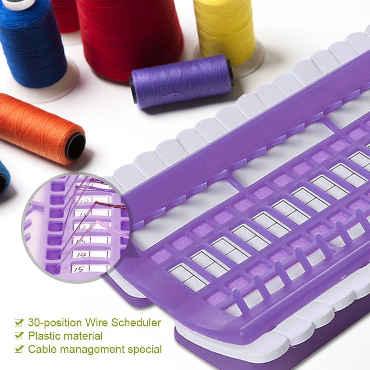 Cross Stitch Row Line Tools 30-Bit Embroidery Thread Organizer Purple 17.5x11CM
