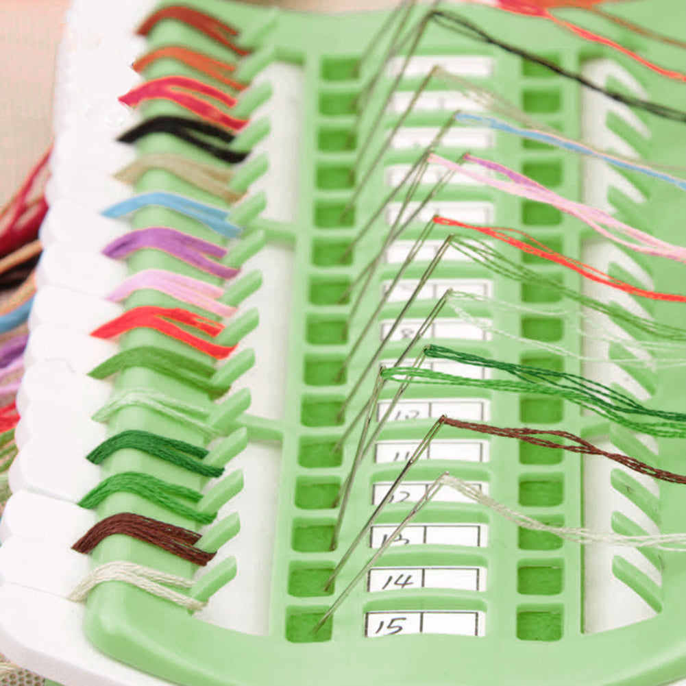 Cross Stitch Row Line Tools 30-Bit Embroidery Thread Organizer Green 17.5x11CM