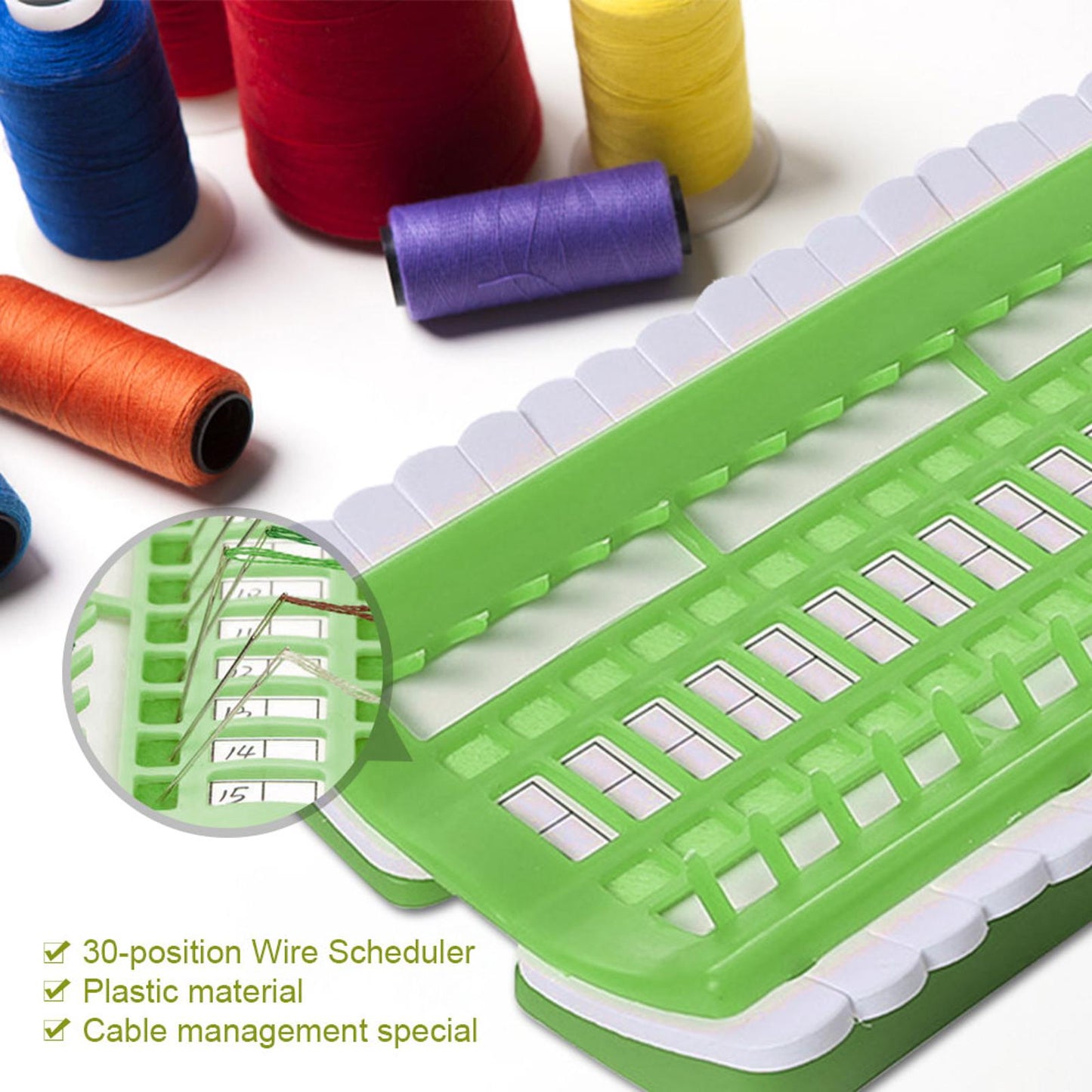 Cross Stitch Row Line Tools 30-Bit Embroidery Thread Organizer Green 17.5x11CM
