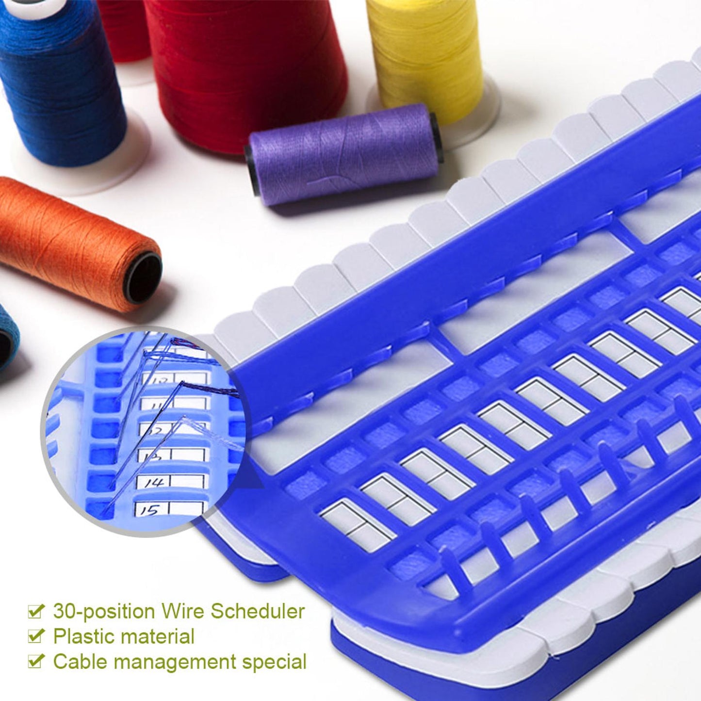 Cross Stitch Row Line Tools 30-Bit Embroidery Thread Organizer Blue 17.5x11CM