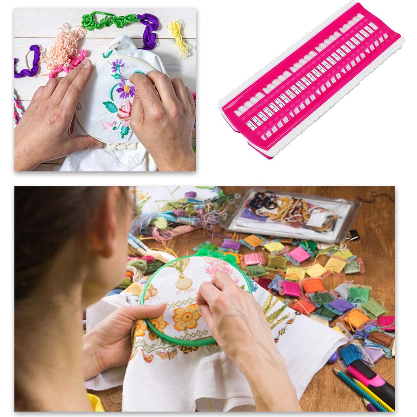 Cross Stitch Row Line Tools 50 Position Embroidery Floss Thread Organizer