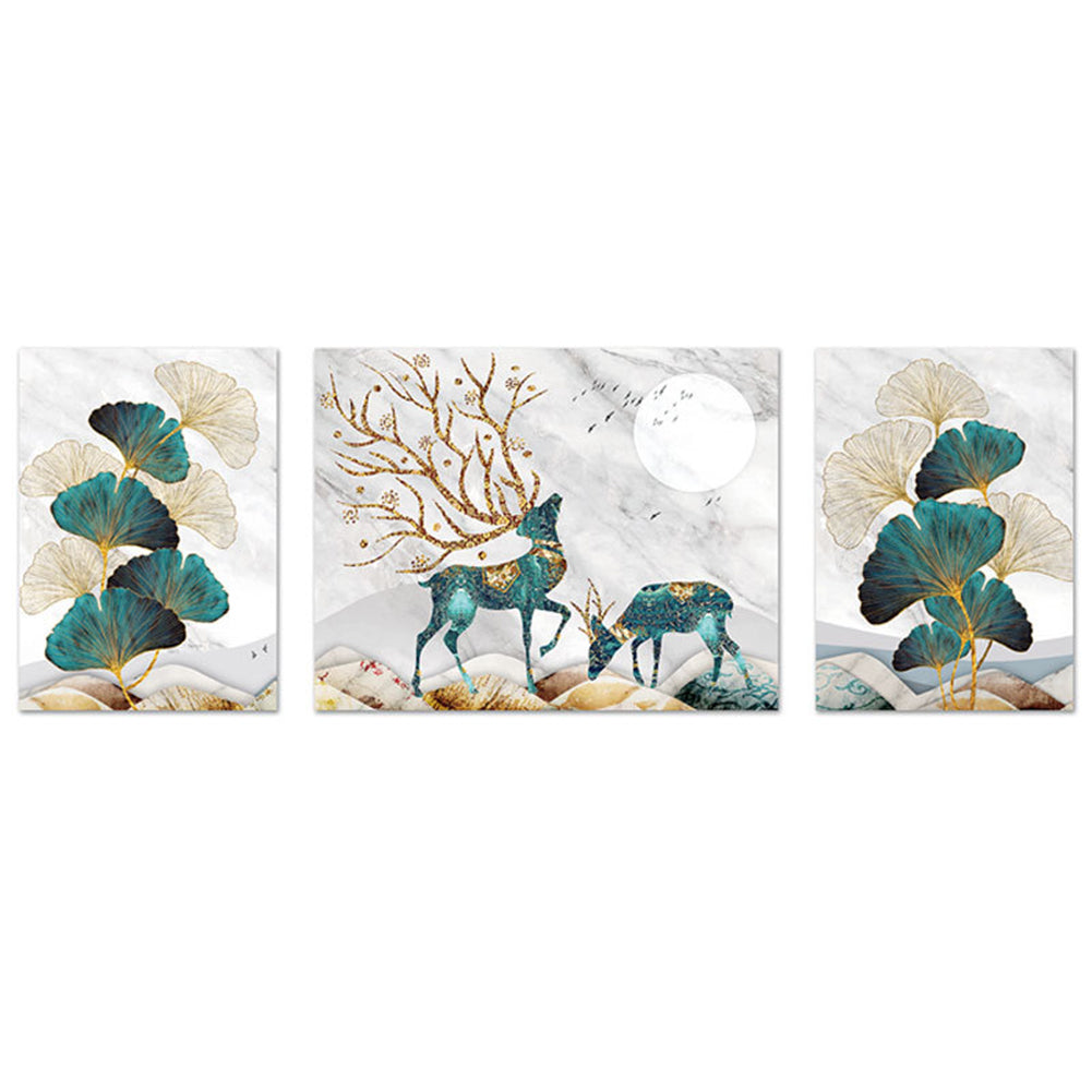 Maple Leaf And Deer - Full 11CT Counted Cross Stitch 140x50CM - Diy