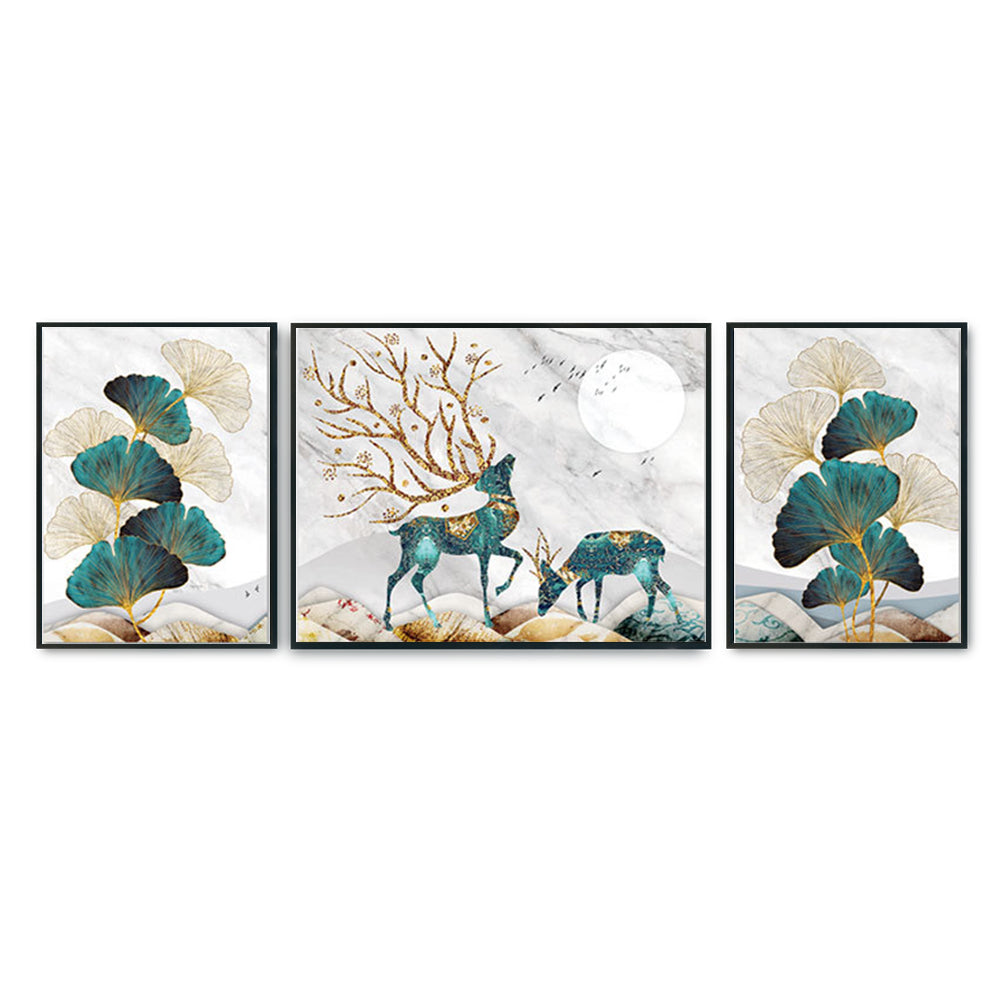 Maple Leaf And Deer - Full 11CT Counted Cross Stitch 140x50CM - Diy