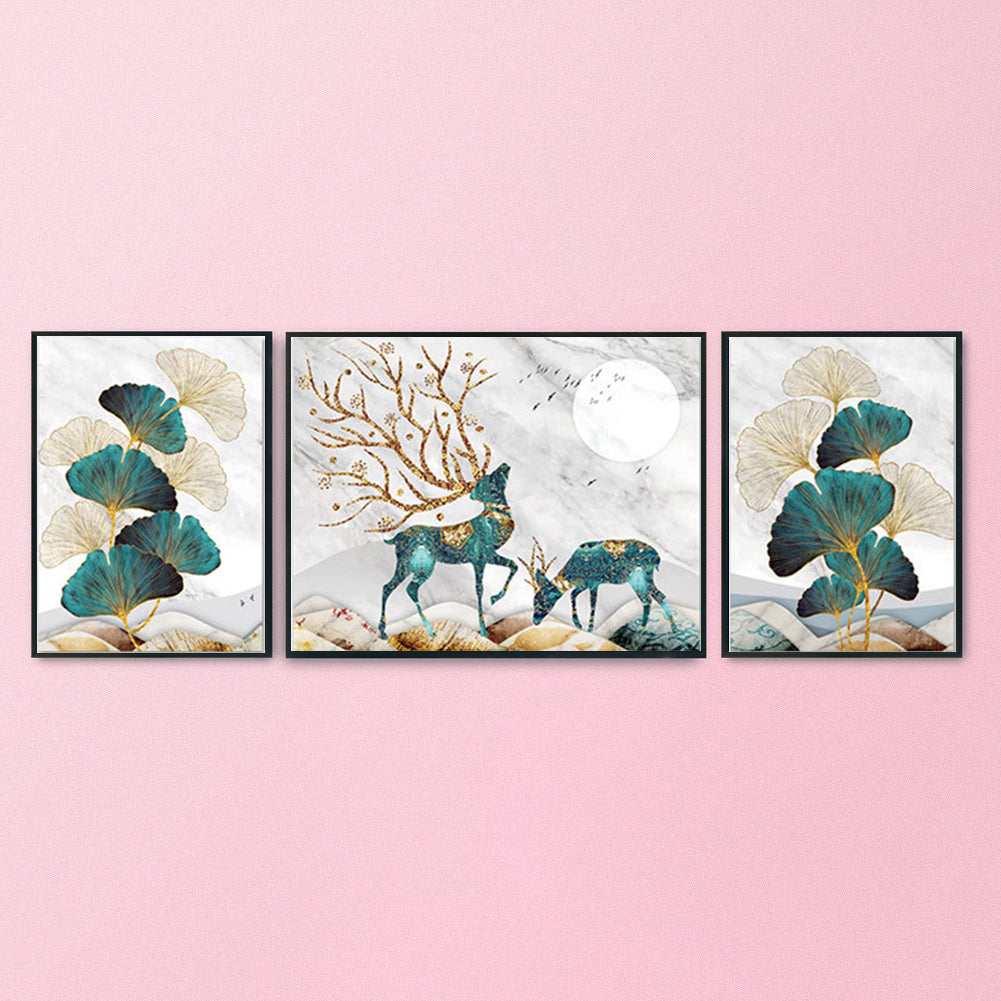 Maple Leaf And Deer - Full 11CT Counted Cross Stitch 140x50CM - Diy