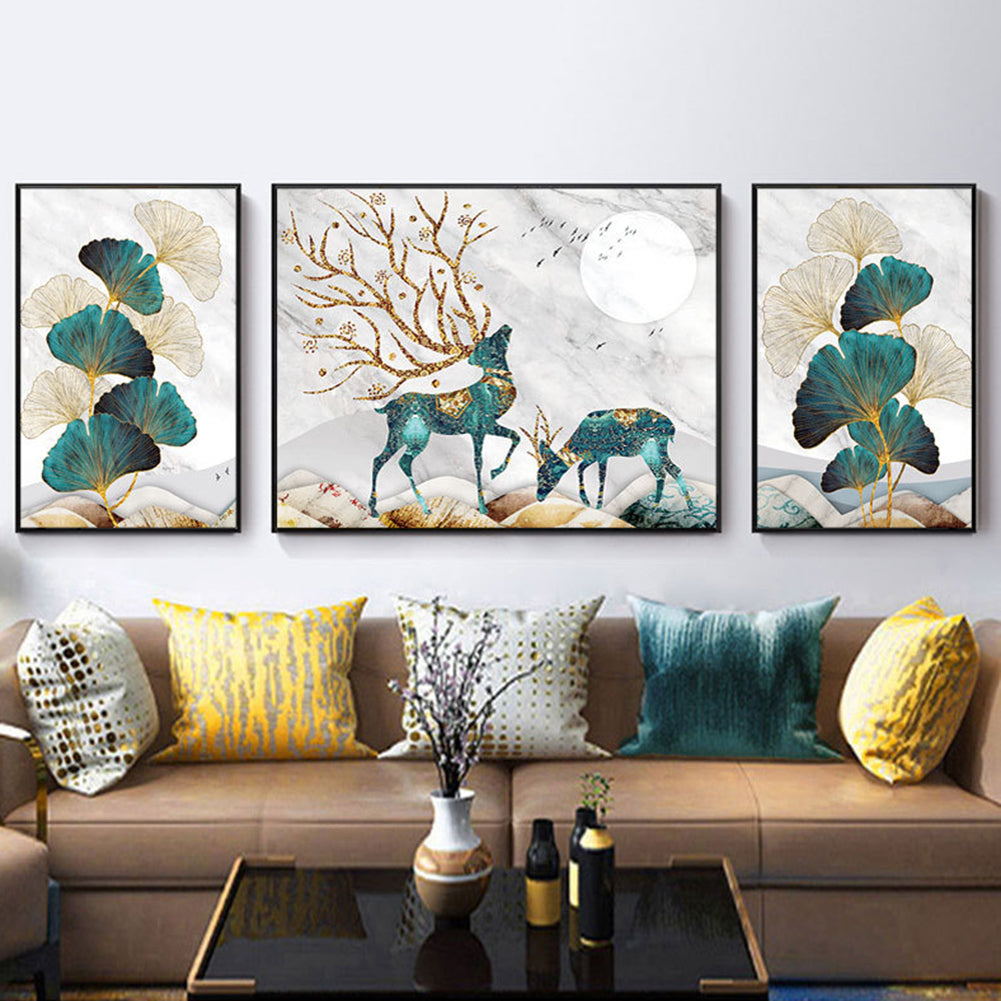 Maple Leaf And Deer - Full 11CT Counted Cross Stitch 140x50CM - Diy