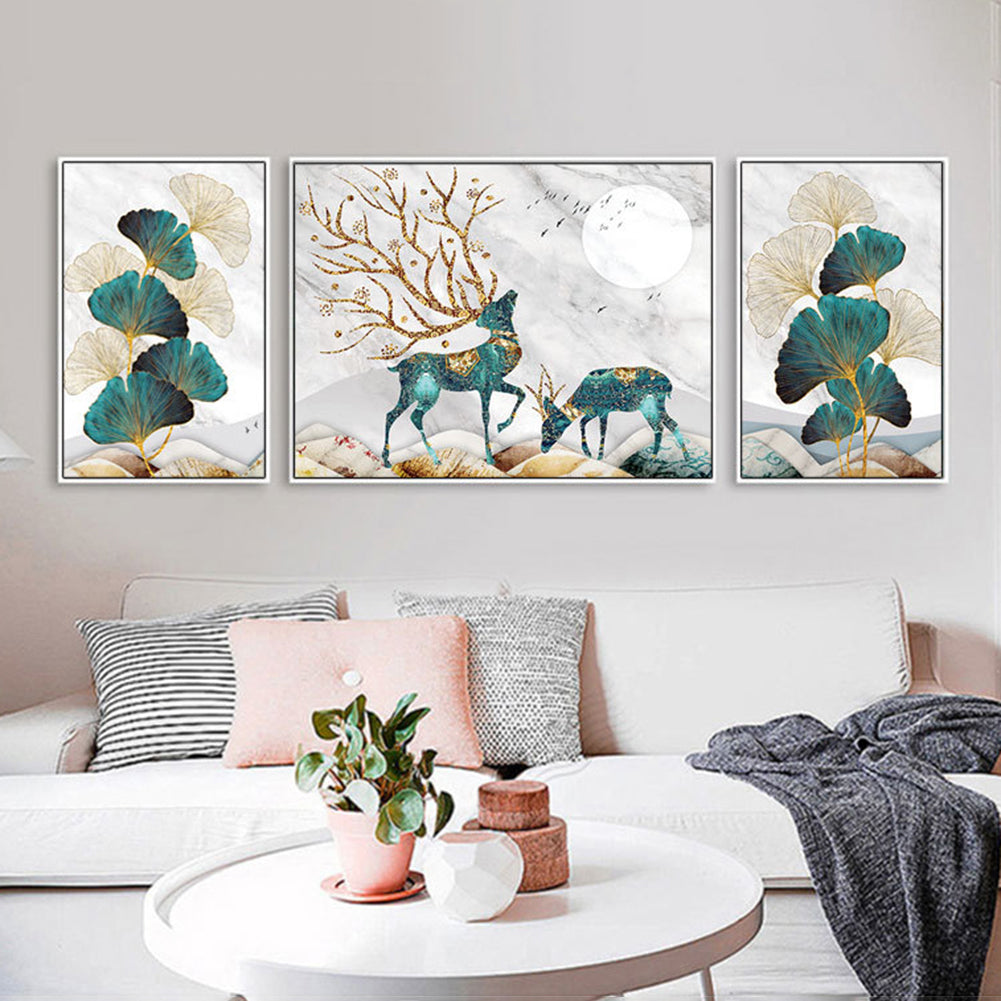Maple Leaf And Deer - Full 11CT Counted Cross Stitch 140x50CM - Diy