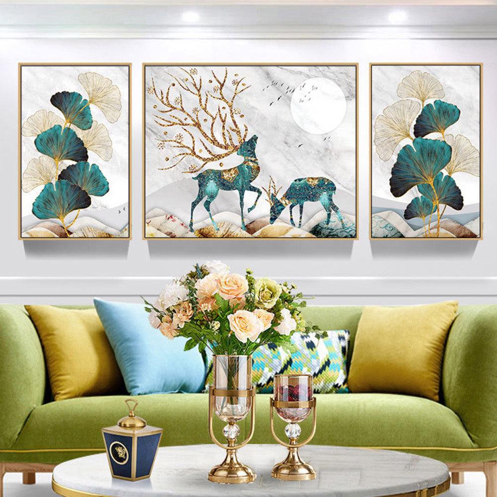 Maple Leaf And Deer - Full 11CT Counted Cross Stitch 140x50CM - Diy