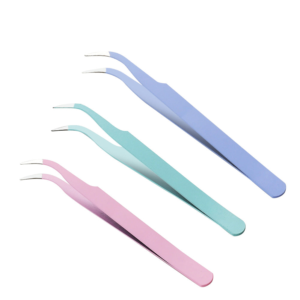 3pcs Diamond Painting Stainless Steel Tweezers Set DIY Tools (Elbow)