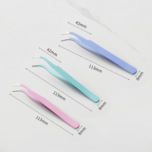 3pcs Diamond Painting Stainless Steel Tweezers Set DIY Tools (Elbow)
