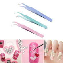 Load image into Gallery viewer, 3pcs Diamond Painting Stainless Steel Tweezers Set DIY Tools (Elbow)

