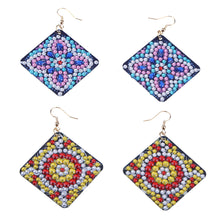 Load image into Gallery viewer, 5D DIY Diamond Painting Earrings Double-sided Square Drop Earrings (RZ011)

