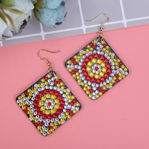 5D DIY Diamond Painting Earrings Double-sided Square Drop Earrings (RZ011)