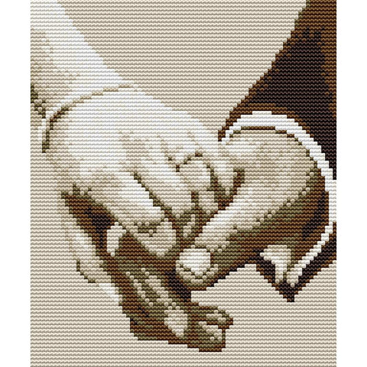 Holding Hands Together - Full 14CT Stamped Cross Stitch 19x22CM - Joy Sunday