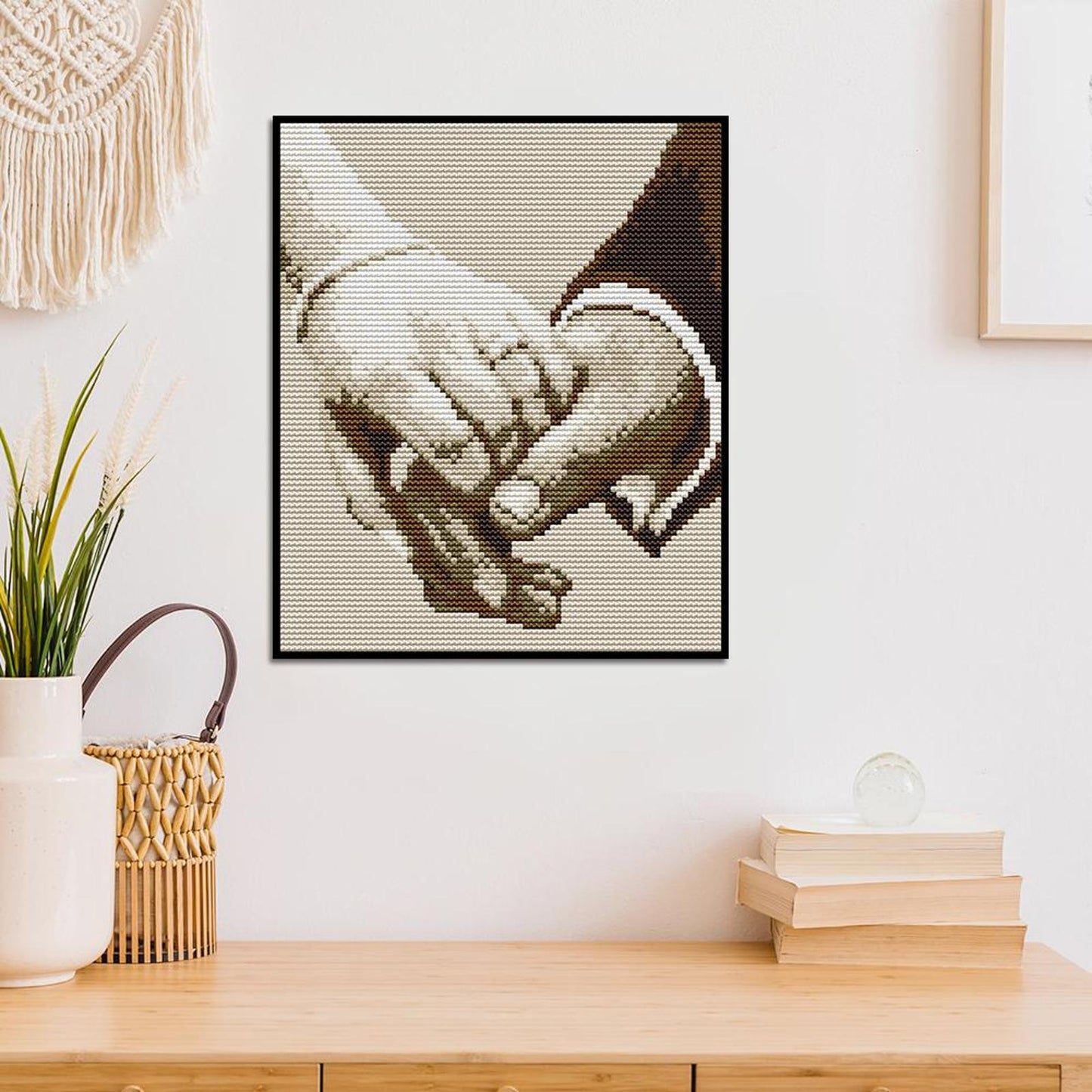 Holding Hands Together - Full 14CT Stamped Cross Stitch 19x22CM - Joy Sunday