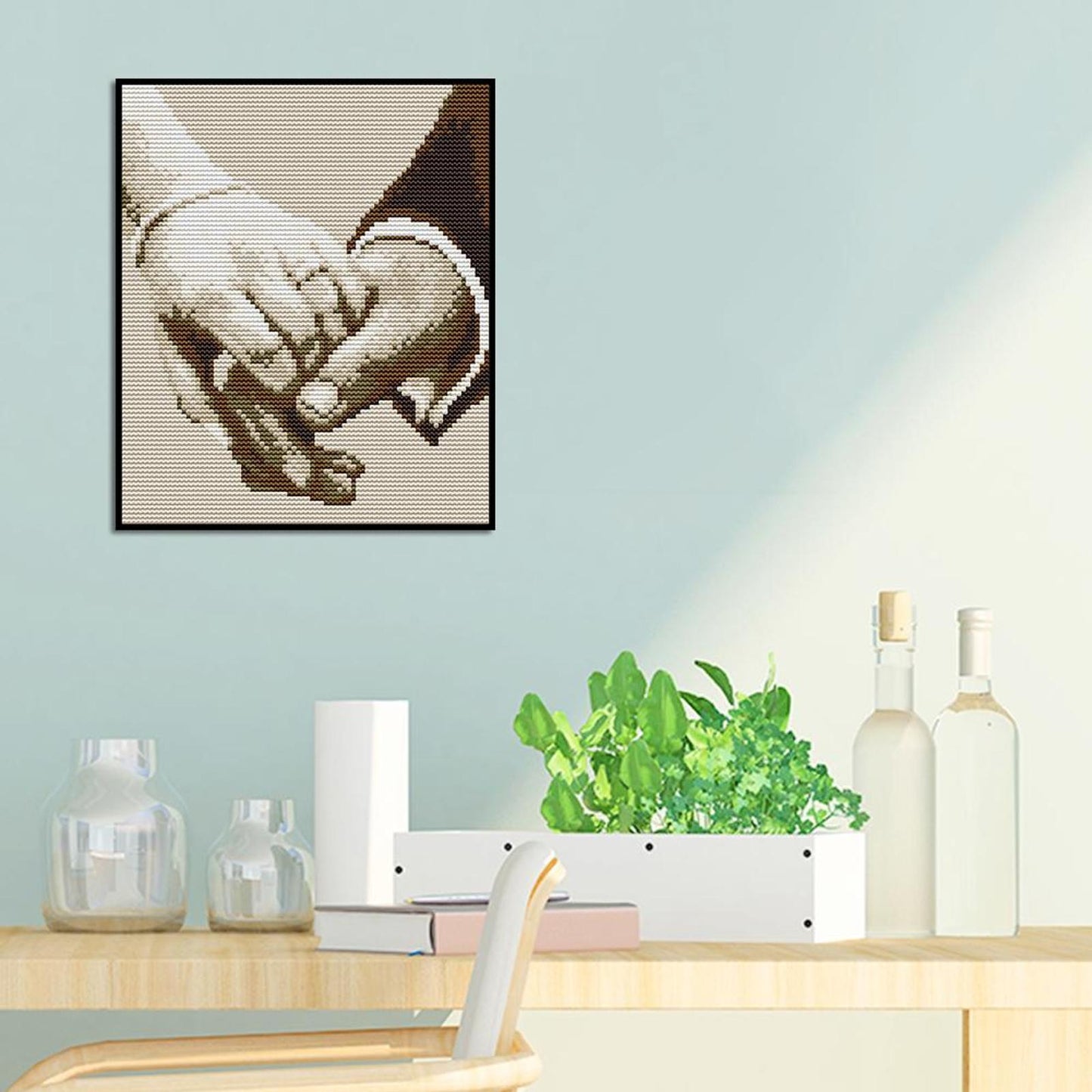 Holding Hands Together - Full 14CT Stamped Cross Stitch 19x22CM - Joy Sunday