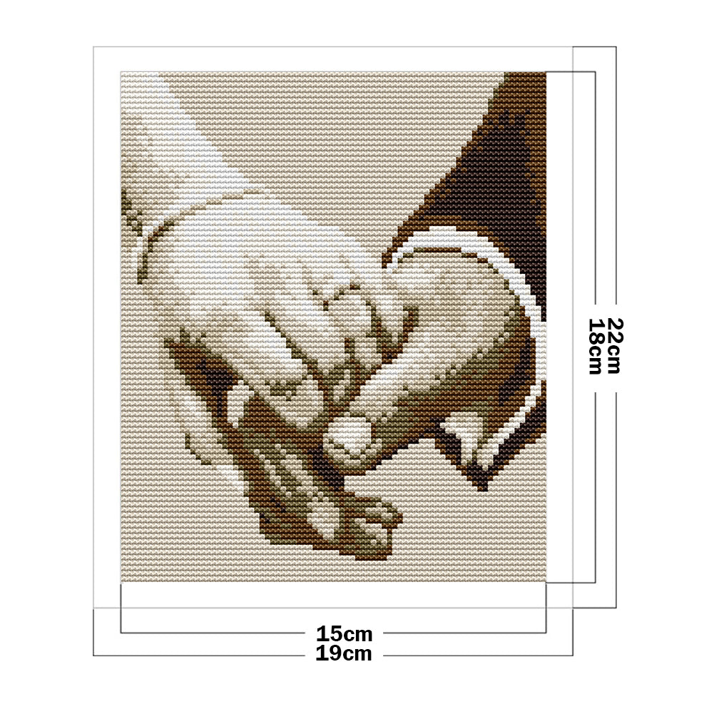 Holding Hands Together - Full 14CT Stamped Cross Stitch 19x22CM - Joy Sunday