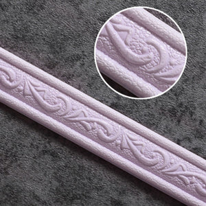 3D Foam Self-adhesive Waist Corner Line DIY Wall Edge Strip Skirt (Purple)