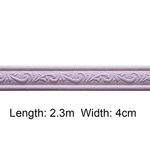 3D Foam Self-adhesive Waist Corner Line DIY Wall Edge Strip Skirt (Purple)