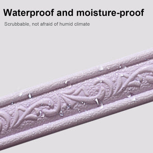 3D Foam Self-adhesive Waist Corner Line DIY Wall Edge Strip Skirt (Purple)
