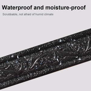 3D Foam Self-adhesive Waist Corner Line DIY Wall Edge Strip Skirt (Black)