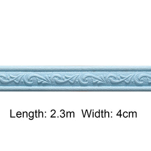3D Foam Self-adhesive Waist Corner Line DIY Wall Edge Strip (Light Blue)