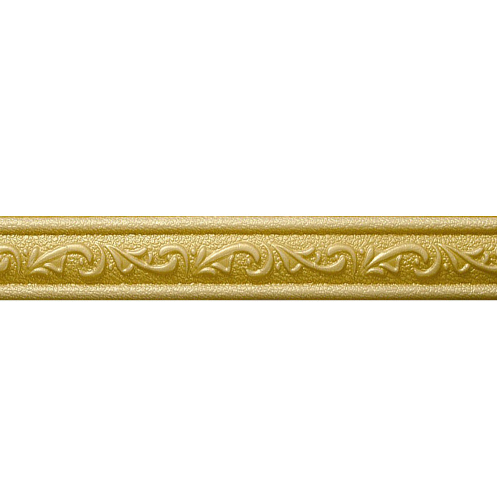 3D Foam Self-adhesive Waist Corner Line DIY Wall Edge Strip Skirt (Gold)