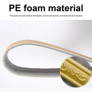 3D Foam Self-adhesive Waist Corner Line DIY Wall Edge Strip Skirt (Gold)