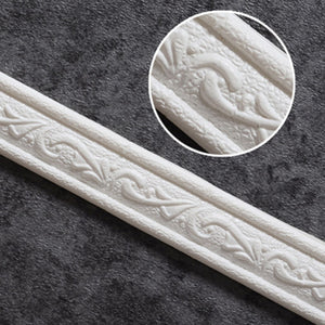 3D Foam Self-adhesive Waist Corner Line DIY Wall Edge Strip Skirt (White)