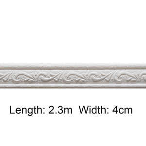 3D Foam Self-adhesive Waist Corner Line DIY Wall Edge Strip Skirt (White)