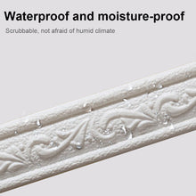 Load image into Gallery viewer, 3D Foam Self-adhesive Waist Corner Line DIY Wall Edge Strip Skirt (White)
