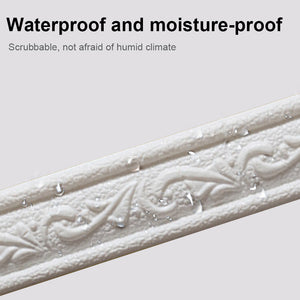3D Foam Self-adhesive Waist Corner Line DIY Wall Edge Strip Skirt (White)