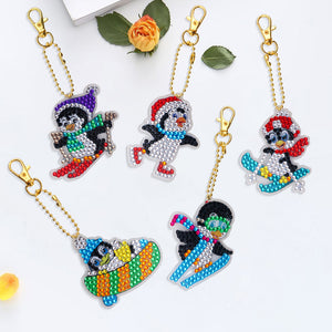 Snow Sports Diamond Painting Keychain DIY Crystal Drill Key Ring Craft (YS016)