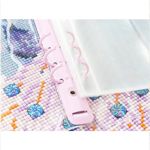 Diamond Painting Storage Book Beads Container Loose Leaf A5 Binder (Purple)
